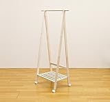 キャスター付き　ハンガーラック　棚付き　WW　ホワイト　IS-16WW