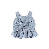 夏ベイビー服 90cmグレー 女の子ワンピース 袖なし Pojour キッズ用かわいい無地ドレス 子供ギフト 綿 通気