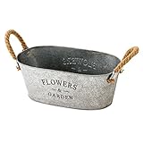 不二貿易 ガーデン フラワー  ブリキ バケツ オーバル Mサイズ シルバー 24072