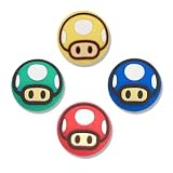 [VividBlue] マリオ キノコ スティックカバー 4枚入れ Switch2 対応 取り付け簡単 滑り止め アナログスティック カバー 親指グリップキャップ