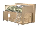 Rack Furniture Charleston Loft Bed,Natural Beech [並行輸入品]