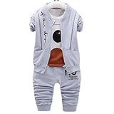 ハイキングフライ(Hikfly)ベビー服男の子女の子 赤ちゃん綿 カーディガンジャケット&長袖 Tシャツ&ズボン スリーピース(NO.) (XL/24-30 ヶ月, 青)