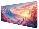 マウスパッド 大型 900x400x3mm ゲーミング マウスパッド 富士山マウスパッド 超大型 ゲーミング マウスパッド 厚い 滑り止めマウスパッド 桜 特大 おおきい キーボードパッド ゴム底 デスクトッププロテクターオフィスや家庭用 P-8