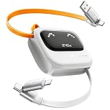 MAGIC JOHN【PD240W/5A USB-Cケーブル・1.2m巻き取り式充電ケーブル】 タイプc 7段階伸縮式「コード収納・持ち運び便利」両引き PD・PPS・AC対応 4in1超高速充電 iphone17/16/15/シリーズ、スマホ・パソコン・タップレットなどType-C適合 (ホワイト)