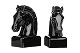 Premier Horse Head Bookends   ホースヘッド ブックエンド 2セット ブラックセラミック 1410805