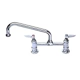 T&S Brass B-0220-061X Deck Mount Mixing Faucet, Eternas, 10 Swing Nozzle (061X), Lever Handles, 8 by