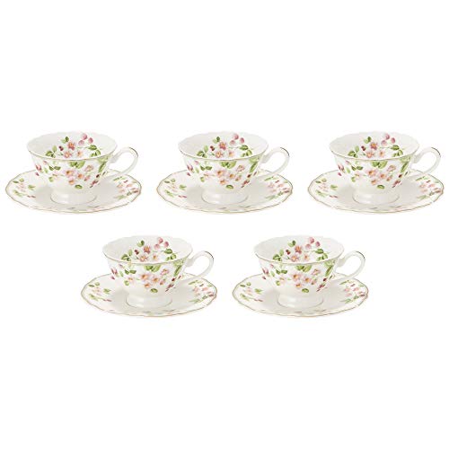 NARUMI(ナルミ) カップソーサーセット レティシア 220cc 5客セット ティー 日本製 41632-33337