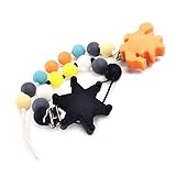 2pc Safe and Natural Pacifier Clip Chewable Beads Baby Accessories Food Grade Materials Teether Infa