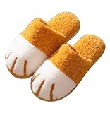 [ねこタウン] 猫爪スリッパ (タオル地) 室内 男女兼用 ルームシューズ 猫 ねこ スリッパ もこもこ (黄色)
