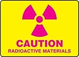 Accuform Signs MRAD503XV Adhesive Dura-Vinyl Sign, Legend "CAUTION RADIOACTIVE MATERIALS", 7" Length