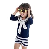 GuDeKeマリン風 子供 水着 女の子 セパレート 子供服 水着 キッズ 水着 可愛い(ディープブルー7.1.9)