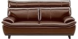 大川家具 関家具 3人掛けソファ(幅189cm/素材 本革)ブラウン色 218906