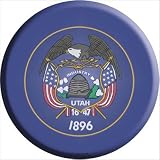 Smart Blonde C-143 Utah State Flag Metal Circular Sign
