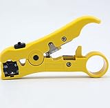 フラットまたはラウンドutp cat5 cat6ストリッパー同軸同軸ストリッパユニバーサルケーブルストリッパーカッター-黄色
