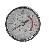 uxcell　コンプレッサーバロメーター　圧力計　ガソリンポンプ　ネジ12.7mm　0-12BAR 0-180PSI