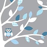 Baby Nursery /子供部屋壁デカール（ツリー、ライオン、モンキーズ、象、Hippoと成長チャート) Tree Only ホワイト Exp_TreeOnly_BlueWhite