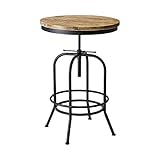 ブラック／【単品】バーテーブル ヴィンテージ テーブル 天然木 パイン材 ヴィンテージ加工 欧風 高級感