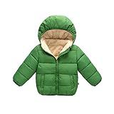 ALLAIBB ベビー服 アウター ダウンジャケット ダウンコート 男の子 女の子 キッズ 中綿ジャケット フード付き 厚手 size 110 (グリーン)