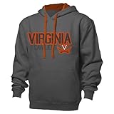 NCAA Virginia Cavaliersベンチマークカラーブロックプルオーバーフード、Large、グラファイト/アスレチックオレンジ