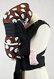 Brown With Baby Blue Spots Floral Mei Tai Baby Sling Carrier With Hood and Pocket by Palm&Pond