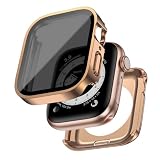 【覗き見防止】GEITOO 対応 アップルウォッチ カバー Series 9/8/7 41mm 対応 Apple Watch ケース 2in1一体型 全面保護 防水の覗き見防止設計 PC+強化ガラス素材 高透過率 防水 耐衝撃 装着簡単 アップルウォッチ用 保護ケース 41mm ローズゴールド