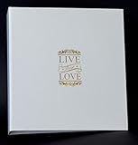 フォトアルバムホワイトLive Laugh Love 200写真4 " x6 " with Memo Writing Area Dリングフォトアルバム、9.9 CM x 23.5 CMインチ、50シー