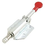 uxcell　トグルクランプ　ハンドル　プッシュプル　50Kg　110　Lbs　レッド　シルバートーン