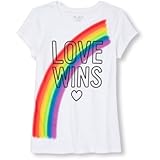 THE CHILDREN'S PLACE(ザ・チルドレンズプレイス) グリッター レインボウ グラフィック ティ ホワイト トップス半袖Tシャツ 7～8歳【並行輸入】