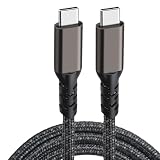USB C to USB C ケーブル ナイロン編み PD対応 XUELIQIU【4K@60Hz映像出力】 PD100W/5A USB3.2 Gen2*2標準 20Gbps高速転送E-Markerチップ，Surface、MacBook Pro/Air、iPad Pro、Pixel、およびその他のType-Cデバイスに対応（2m，L型，グレー）