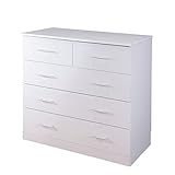 大量収納チェスト 【88cm幅】 4段 取っ手付き スライドレース ホワイト（白）
