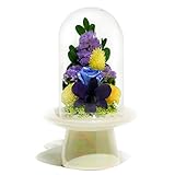 Makefuture お盆 お彼岸 プリザーブドフラワー　お手入れ不要　仏花　お供え花　仏壇花　法事　お彼岸　お盆　弔事　ガラスドーム入り　瑠璃～るり～ Sサイズ 送料無料