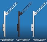 キョーワナスタ 屋外用壁付け物干し アーム付上下移動式ポール 1セット2本入 KS-DA553AB-SV+KS-DA-APN-SV シルバー スイングアーム