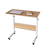 DlandHome 昇降式サイドテーブル 昇降式テーブル パソコンデスク サイドテーブル ミニテーブル ソファーサイド キャスター付き