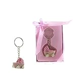 Lunaura Baby Keepsake - Set of 12 Girl Baby Stroller Key Chain Favors - Pink by Lunaura