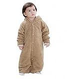 (ラボーグ)La vogue モコモコ ベビー服 ベビーカバーオール ロンパース アニマル 可愛い動物着ぐるみ 新生児 冬着 0-2歳の赤ちゃんへ ブラウンクマ 80サイズ