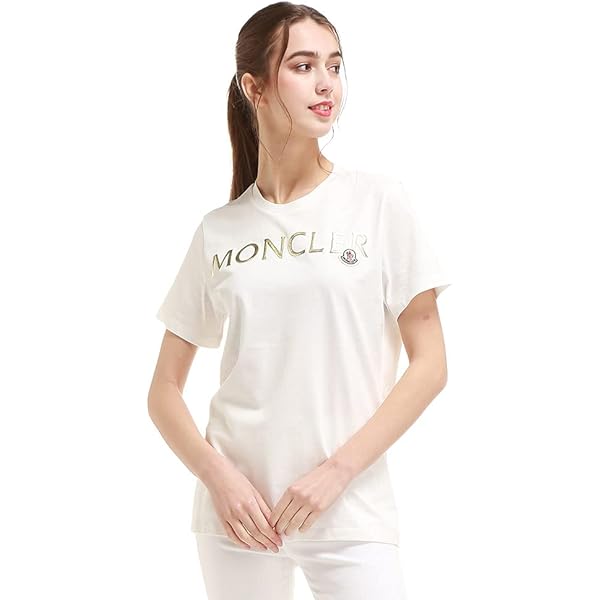 MONCLER ホワイト Tシャツ ホワイトアイボリー Tシャツ : トップ＆Tシャツ 向けの