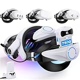 Quest 3/3S & Quest 2用ヘッドストラップ 15000mAhバッテリー付き Comfor VRアクセサリー ヘッドフィットに調整できる2つの調節可能なノブ付き バッテリー&充電ステーション付きのエリートストラップ 7時間再生可能