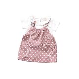 女の子の服 Ｔシャツ+キャミソールスカート 夏 2セット Pojour 1-6歳キッズ用 子供かわいいドットドレス 綿 通気 ピンク(90cm)