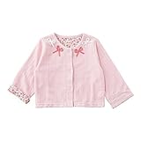 (チャックル) chuckle *スウィートガール*リボン付き春夏カーディガン ピンク 80cm P3346-80-20