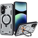 MNYWDSQ 対応 Xiaomi POCO X7 Pro 5G 用の ケース Poco X7 Pro 5G 耐衝撃 米軍MIL規格 スタンド付き Magnetic対応 TPU+PC ブラック ライトブルー D637-xm x7p-07