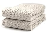 ラテホワイトワッフル　無撚糸バスタオル2枚セット　COMFORT TIME(コンフォートタイム)