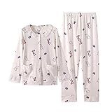 ALUP- 秋と冬 - パジャマホームサービス綿のかわいい漫画の家庭用服 ( 色 : 白 , サイズ さいず : M )