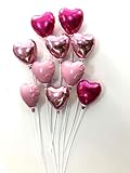 ミニバルーン スティック付き ハート 10本セット キュートカラー