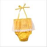 Ochine 夏 幼児 カバーオール 新生児から ロンパース 赤ちゃん ポリエステル 吊り 明るい黄色い ベビー服 パジャマにも 4～24月設定