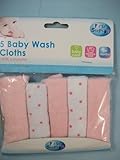 Baby Wash cloths, PINK and white colours, First Steps Range, fs322pINK by First Steps