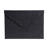 Miss PPウールファイバードキュメントバッグa4サイズファイルポケットストレージオーガナイザーfor Office School Supplies M ブラック