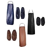 Fenteer 3点　9点入り　防水　PU　エプロン　ホーム　キッチン　調理　エプロンドレス　と　袖　カフ　