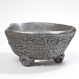 信楽焼 変形丸型 盆栽・山野草鉢 6号鉢 幅19cm×奥行き18cm×高さ9.5cm