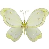 The Butterfly Grove Chloe Butterfly Decoration 3D Hanging Mesh Nylon Layered Decor, Yellow Daffodil,