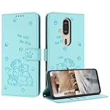 らくらくスマートフォン F-53E ケース 手帳型 Vlimus かわいい子猫の携帯電話ケース らくらくホン f53e ケース 手帳型 カード収納 耐衝撃 らくらくホン ケースf-53e スマートフォンケース 耐久性 指紋防止 スタンド機能 Rakuraku F-53E ケース ウエストバックルマグネット式 防水 ドコモ らくらくフォン f-53e ケース 緑